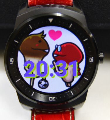 LG G Watch R　を世界初のなめこ時計にした（笑）